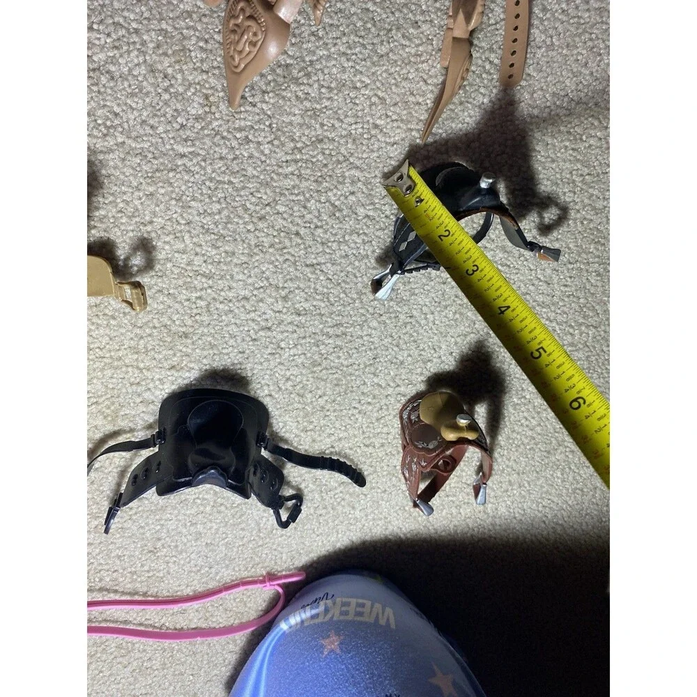 Lot Vintage Toy Horse Tack - Mixed Brands Saddles, Bridles, Reins & Bits